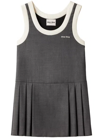 MIU MIU MIU MIU GRISAILLE MINI DRESS