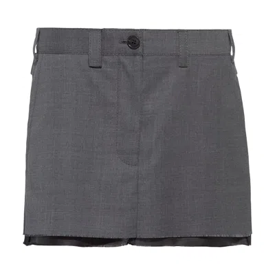 Pre-owned Miu Miu Grisaille Mini Skirt 'slate Grey' | Women's Size 40