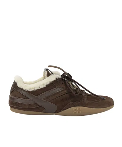 Miu Miu Round-toe Low-top Sneakers In Multi