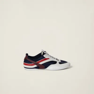 Miu Miu Multicolor Tech Fabric And Suede Gymnasium Sneakers In Animal Print
