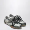 Miu Miu Gymnasium Technical Fabric And Python-print Ayers Leather Sneakers In Gray