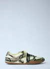 Miu Miu Gymnasium Technical Fabric And Python-print Ayers Leather Sneakers In Animal Print