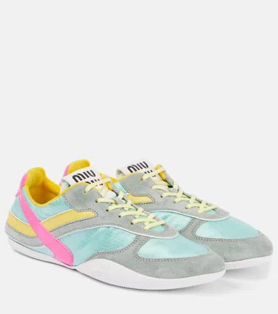 Miu Miu Sneakers Gymnasium Aus Veloursleder In Multicolor