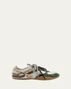 Miu Miu Gymnasium Technical Fabric And Python-print Ayers Leather Sneakers In Multi