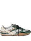 Miu Miu Gymnasium Technical Fabric And Python-print Ayers Leather Sneakers In Multi