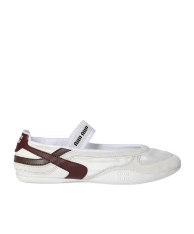 Miu Miu Gymnasium Technical Fabric And Suede Ballerinas