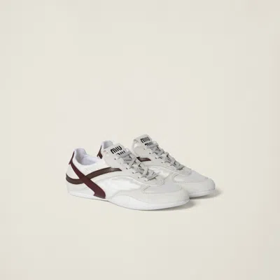 MIU MIU GYMNASIUM TECHNICAL FABRIC AND SUEDE SNEAKERS