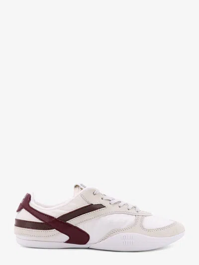 Miu Miu Colorblock Nylon Tech Runner Sneakers In White