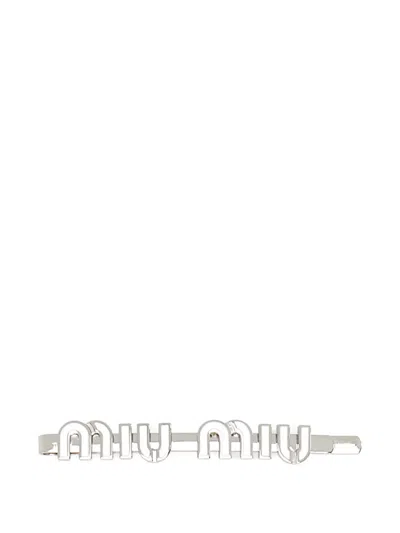 Miu Miu Hair Clip Metal Metallic Finish In Multi