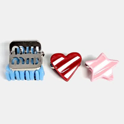 Pre-owned Miu Miu Hair Clip 3-set In Multi