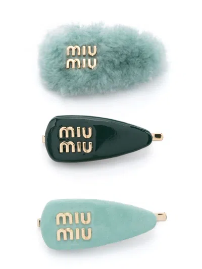 Miu Miu Hair Clips In Multicolor