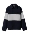 Miu Miu Half-zip Striped Sweatshirt In Blue