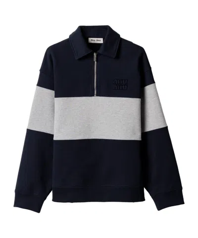 Miu Miu Half-zip Cotton Sweatshirt