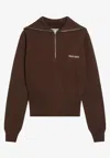 Miu Miu Cocoa Cashmere Sweater With Zip Women In Brown