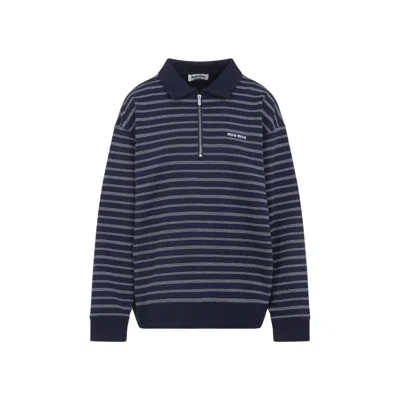 MIU MIU MIU MIU HALF-ZIP PULLOVER WITH POLO COLLAR