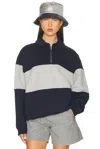 Miu Miu Half Zip Sweatshirt In Blue