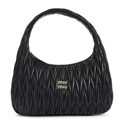 Miu Miu Wander Shoulder Bag In Black