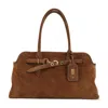 Miu Miu Adventure Lamb Leather Shoulder Bag In Brown