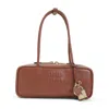Miu Miu Rectangular Brown Calf Leather Handbag In Brown