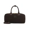 Miu Miu Large Suede Tote Bag With Shoulder Strap In Brown