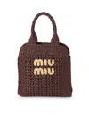 Miu Miu Raffia-effect Woven Tote Bag