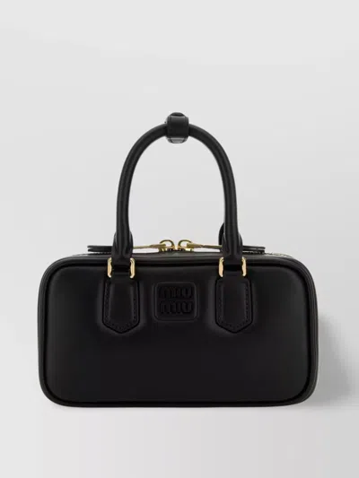 Miu Miu Handbag Nappa Leather Double Handles In Black