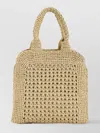 Miu Miu Handbag Raffia Leather Strap In Yellow