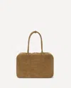 Miu Miu Beige Suede Handbag In Sand