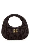 Miu Miu Women Chocolate Nappa Leather Mini Wander Handbag