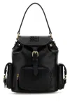 Miu Miu Leather Backpack With Front And Side Pockets