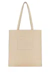 Miu Miu Adjustable Strap Leather Shopping Bag In Beige O Tan