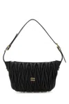 Miu Miu Black Leather Handbag In Black