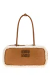 Miu Miu Camel Leather Arcadie Handbag In Brown