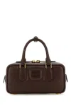 Miu Miu Soft Padded Shoulder Bag And Handles In Brown