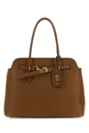 Miu Miu Caramel Nappa Leather Aventure Shopping Bag In Brown