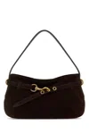 Miu Miu Dark Brown Suede Avenue Shoulder Bag In Brown