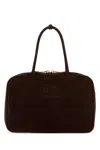 Miu Miu Dark Brown Suede Handbag In Brown