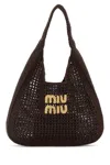 Miu Miu Croquet Shoulder Bag Shoulder Bags Brown In Brown