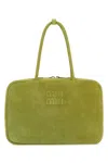 Miu Miu Green Suede Handbag In Green