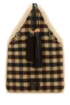 Miu Miu Checkered Fabric Handbag Dual Handles In Multi