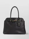Miu Miu Hardware Gold Structured Shape Top Handles In Gray