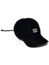Miu Miu Velvet Baseball Cap In Blue