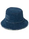 Miu Miu Denim Logo Bucket Hat In Blue