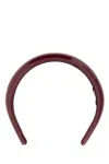 Miu Miu Tyrian Purple Leather Headband In Brown