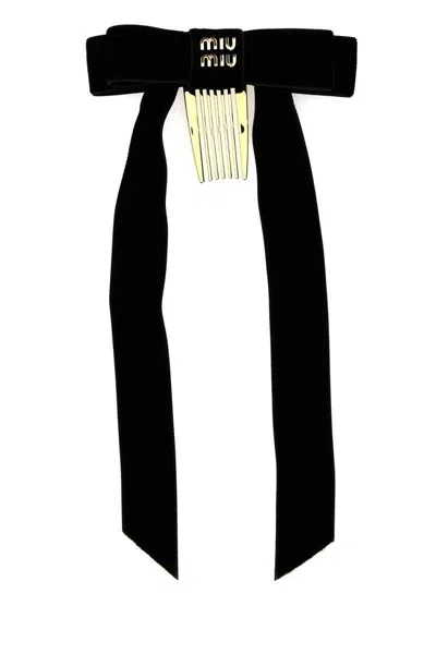 Miu Miu Black Velvet Hair Clip