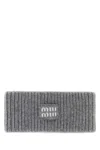 Miu Miu Grey Wool Blend Headband In Gray
