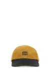 Miu Miu Two Tone Logo Baseball Hat In Multi