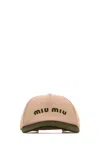 Miu Miu Two-tone Cotton Baseball Cap In Pink