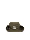 Miu Miu Cotton Drill Cowboy Hat In Forest+white