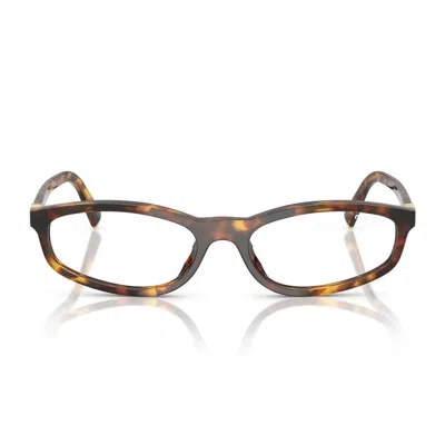 Miu Miu Havana 0mu A06s Acetate Geometric Glasses In Brown